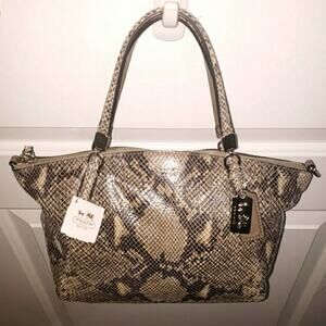 NWT Coach Women's Snake Animal Print Crossbody Zipper Closure Medium Tote Bag